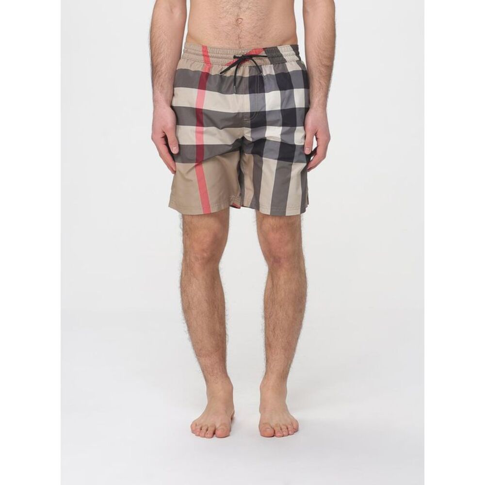 Burberry Men Check Print Polyester Swim Trunks Burberry